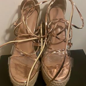 Rose Gold Lace Up Heels